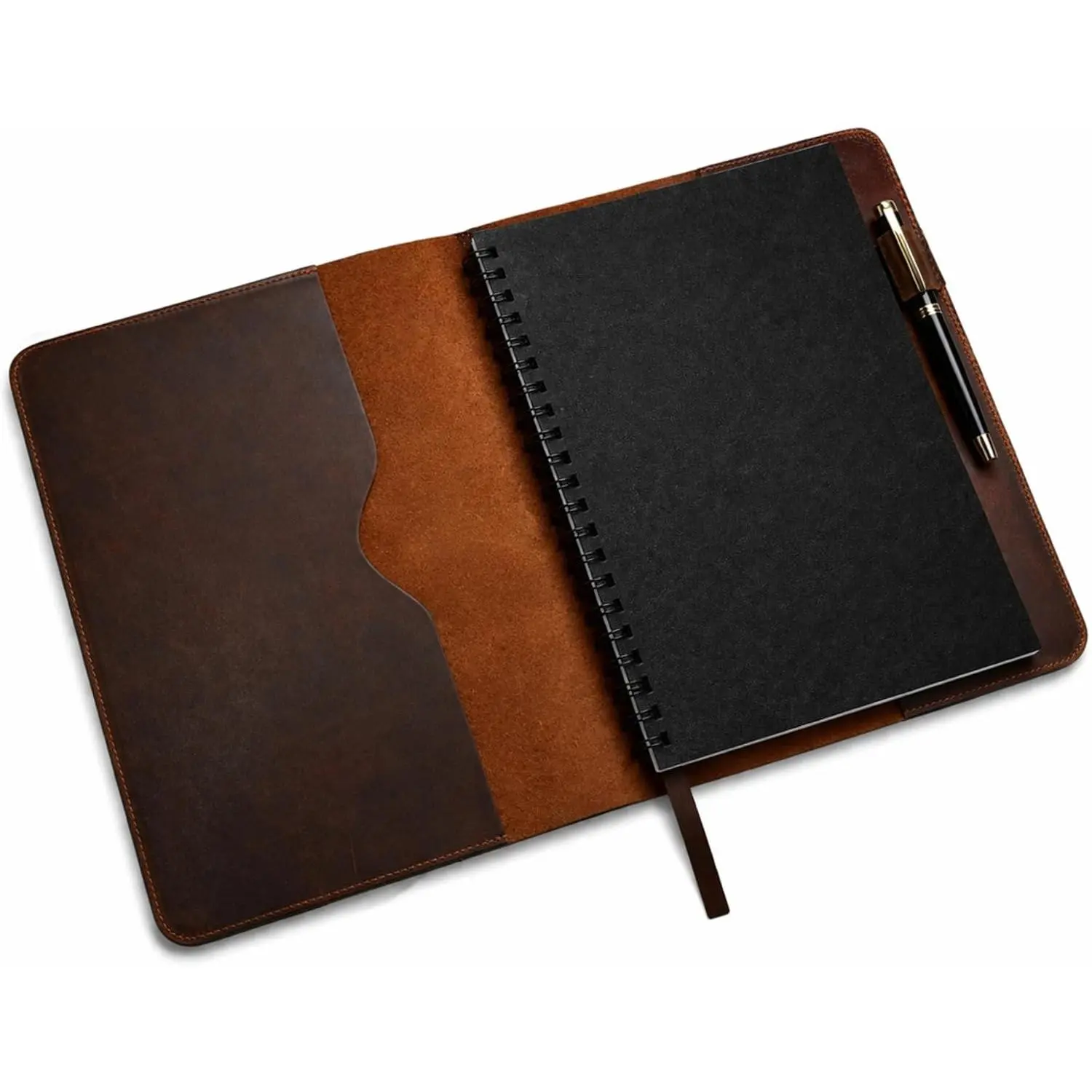 Heavy Duty Full Grain Brown Leather Journal Cover - 8.5x11 in., Refillable Cahier XXL, Refillable Notebook