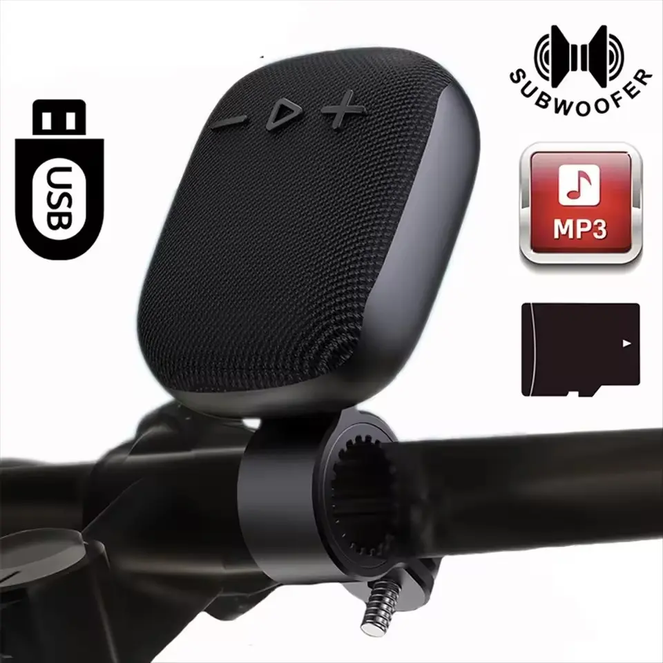 Bike Bicycle Wireless Bluetooth Audio Speaker Portable Mini Compact Waterproof Subwoofer Sound Box Music Bocina Blootooth Coluna Caixa De Som small card clip motorcycle riding bass car outdoor