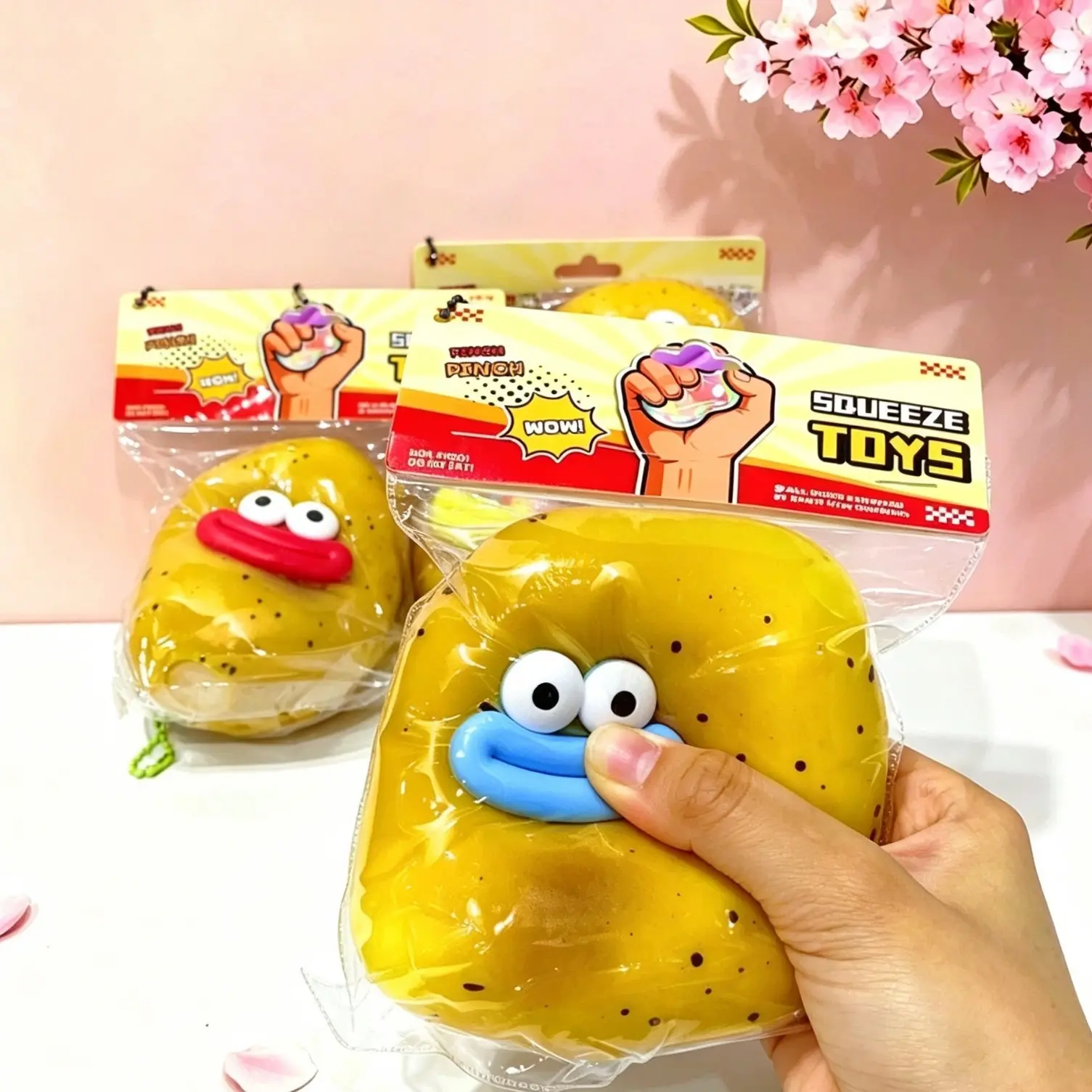 Funny Potato Squishy Toy – Random Character Pick, Slow-Rising Stress Relief Fidget for Desk & Anxiety, Soft Sensory Squeeze Toy for Kids & Adults