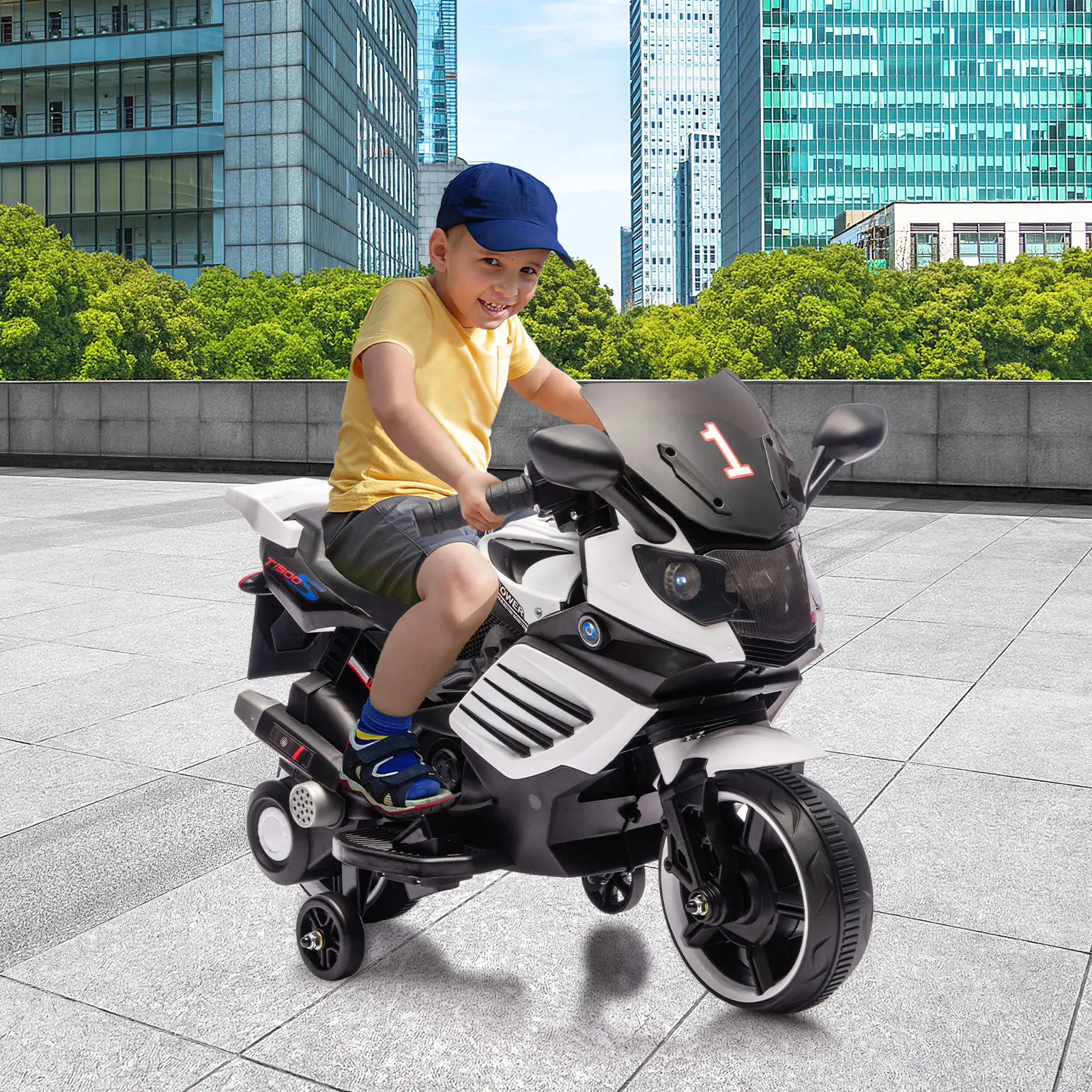 6V Kids Electric Motorcycle Ride On Toy – Battery Powered Vehicle with Training Wheels, Realistic Engine Sounds, Music & Headlight, Safe Outdoor Ride, Max Speed 2mph, for Ages 3+