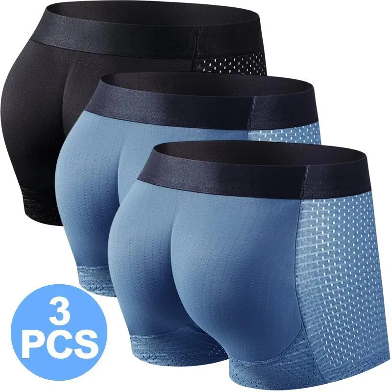 Men's Hip-Lifting Boxer Briefs Hip, Mesh Boxer Briefs for Men, Men's Hip Lifting Shapewear Padded Enhancing Butt Booster