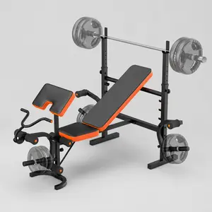 Bearbro 660lb 6-in-1 Adjustable Weight Bench with Multi-Purpose Workout Bench Set With Barbel Rack and Leg Developer for Home Gym Full Body Function Strength Training