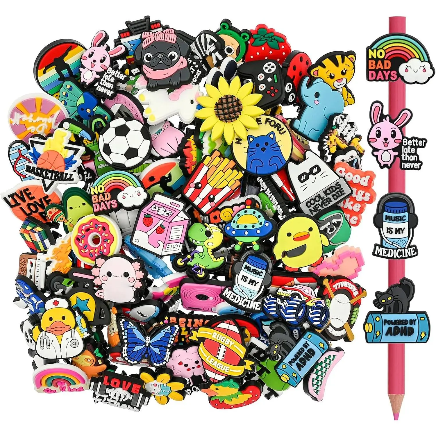 20 count Pencil Toppers,Cute Pencil Charms for Classroom Prizes Decorations for School Supplies Classroom Rewards