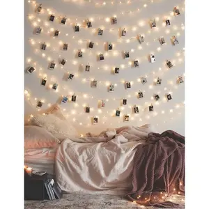Photo Clip String Lights 17Ft - 50 LED Fairy String Lights with 50 Clear Clips for Hanging Pictures, Photo String Lights with Clips - Perfect Dorm Bedroom Wall Decor Wedding Decorationsfidget toys
