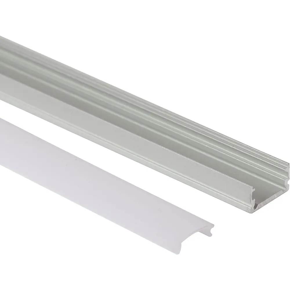 12pcs U-Shape LED Profile Complete Kit, 90cm/35.43in Silvery LED Channel Set with Milky White Diffuser Cover, End Caps, Mounting Clips for Diffused Light Installation, 35.43 In