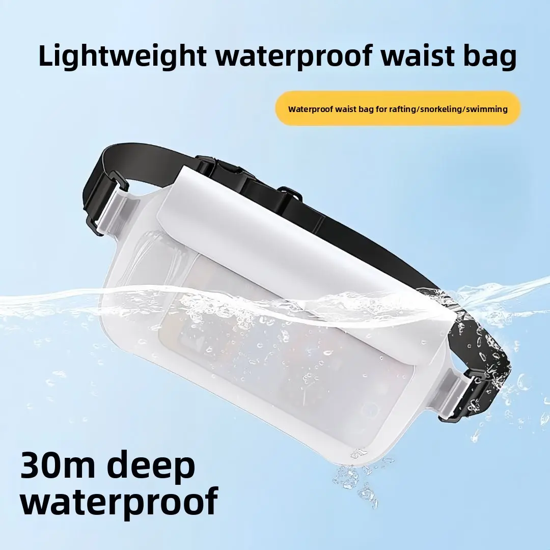 Unisex Water Resistant Fanny Pack - Adjustable, Comfortable, Transparent Touch Window, Secure Seal, Portable One Size, Mobile Phone Protection Bag for Swimming, Everyday Use, Water Sports