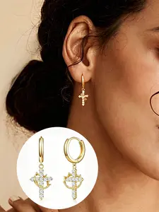 Cross Dangle Earrings for Women, Elegant Religious Jewelry, Summer Beach Accessory, Graduation Gift, Birthday Gift, Mother's Day Gift