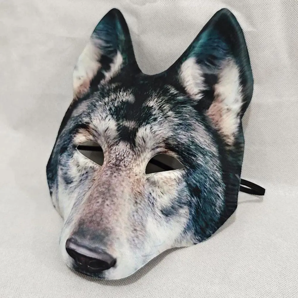 Realistic Halloween Wolf Mask 3D Werewolf Costume Masks Scary Animal Masquerade Dress Up for Parties Wolf Mask