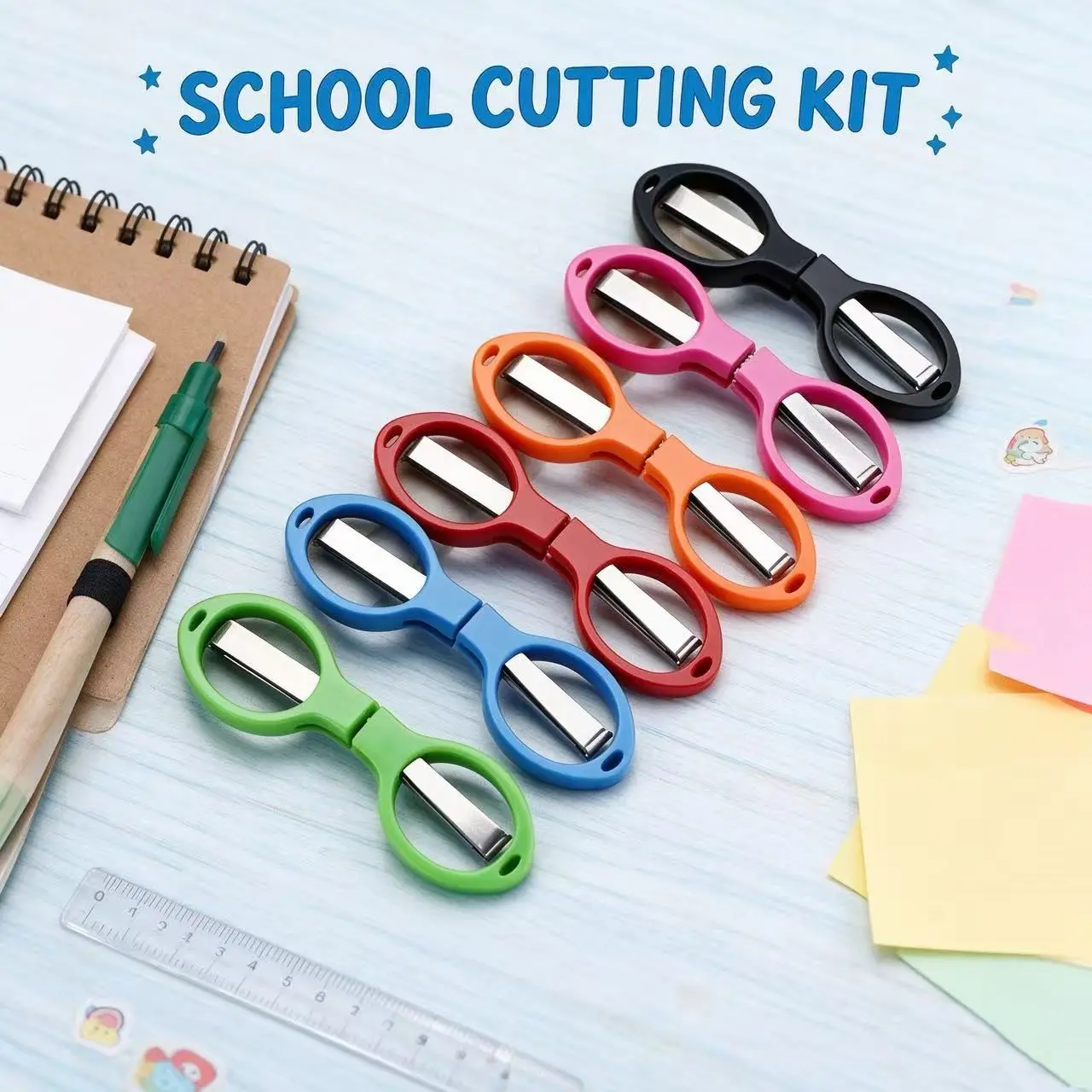 Set of 10 Mini Folding Scissors, Stainless Steel with Plastic Handles, Portable for Travel, School, Office, Crafts, Random Colors, Office Cutting Supplies