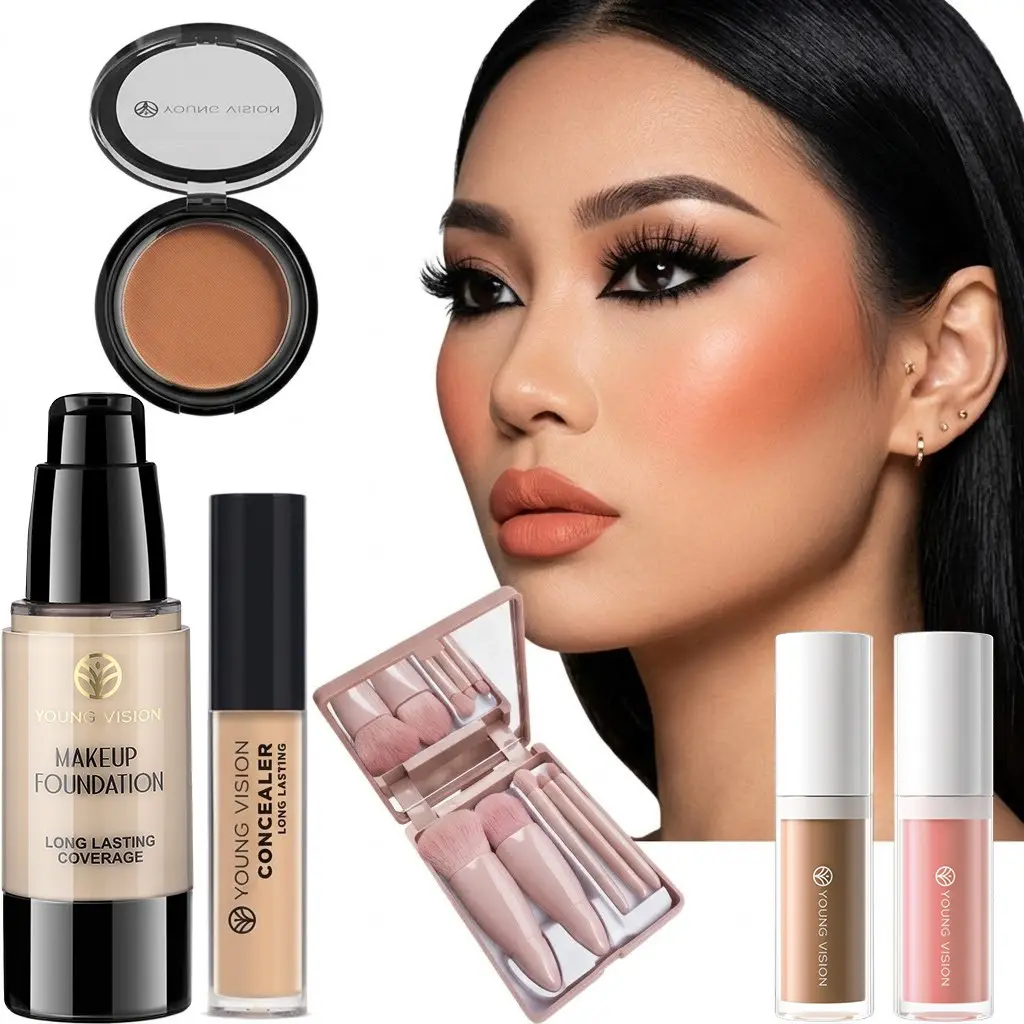YOUNG VISION Full Makeup Kit for Beginners, Complete Cosmetics Set with Tools, Essential Beauty Products for Various Looks, Ideal for Newbies