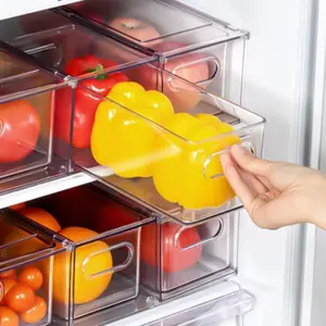 2 Pack Fridge Organizer with Pull-out Drawer, Stackable Freezer Organizer Bin, Pantry Organization and StorageAB20Lumora Living