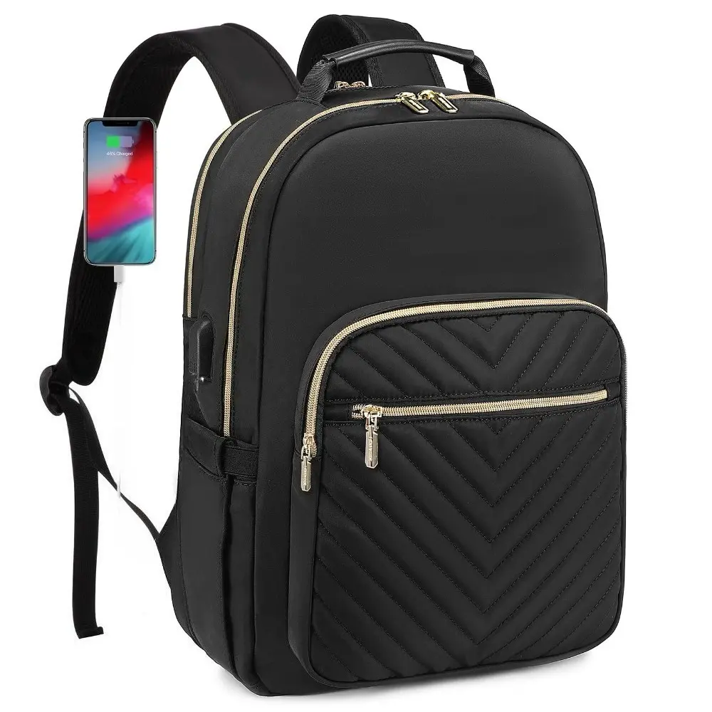 Laptop Backpack for Women with Giant Tumbler Holder 15.6 inch, Designer Travel Backpack Laptop Bag College Backpack, Quilted Work Nurse Teacher Backpack Purse Computer Bag Casual Daypack