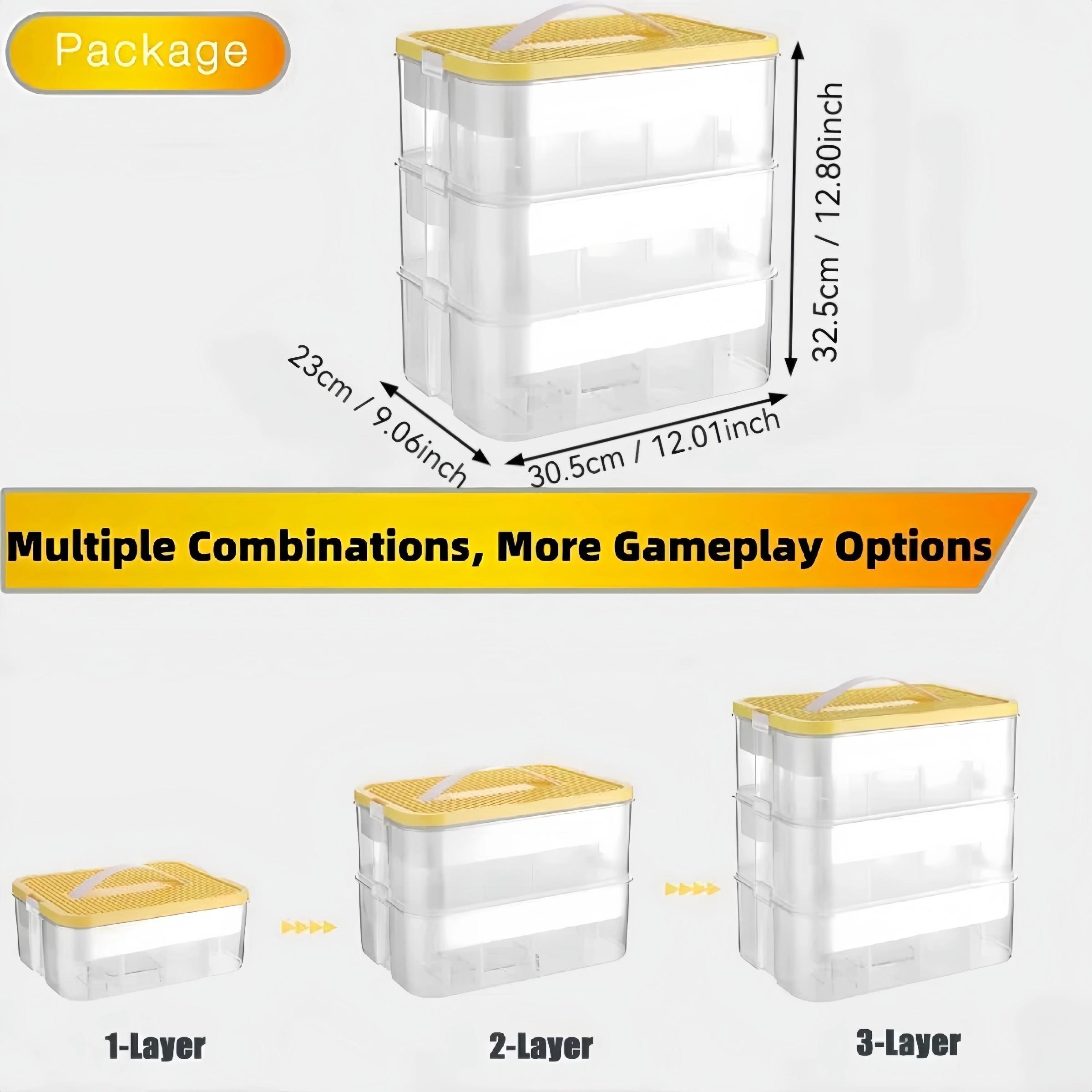 1 large particle building block storage box, super large capacity parts sorting bucket, 3-layer stackable storage box, suitable for home organization, ideal for bedrooms and game rooms, Multilayer Storage, Multifunctional Storage Bin