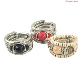 Vintage Multi-Layer Wrap Bracelet, elegant statement bangle with crystal like round beads, trendy stackable jewelry, stylish versatile accessory, great for daily outfits, parties and casual fashion matching