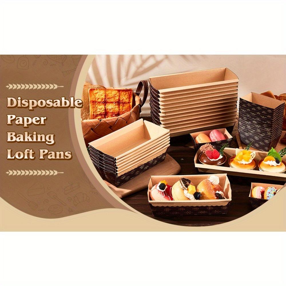 [Mini Baking Trays] 50/25pcs Stackable Disposable Mini Rectangular Corrugated Cardboard Baking Trays |   Brown, Holiday, Party, 3.1 X 1.5 X 1.7 Inches