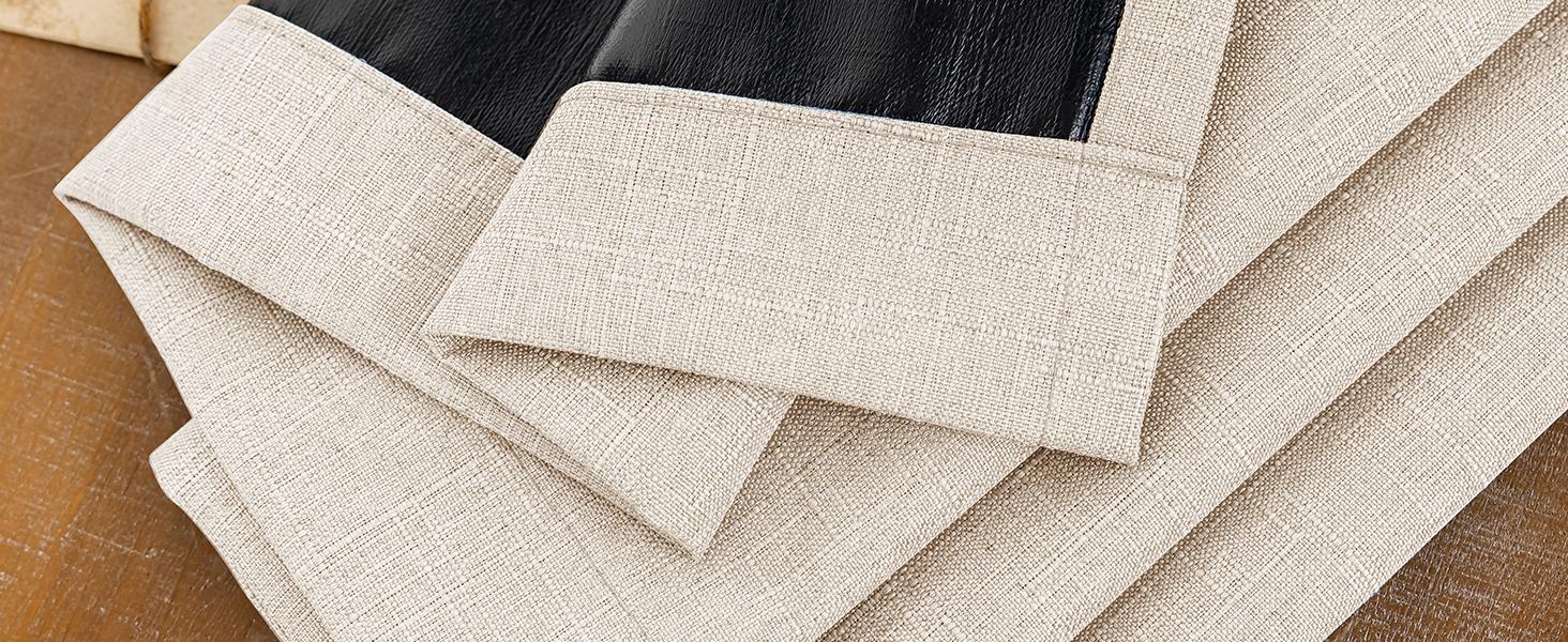 100% Blackout Curtains for Bedroom, Black Out Curtains 96 Inch Long, Room Darkening Curtains for Living Room, Long Grommets Drapes, Thermal Curtains(2 Panels, Beige)