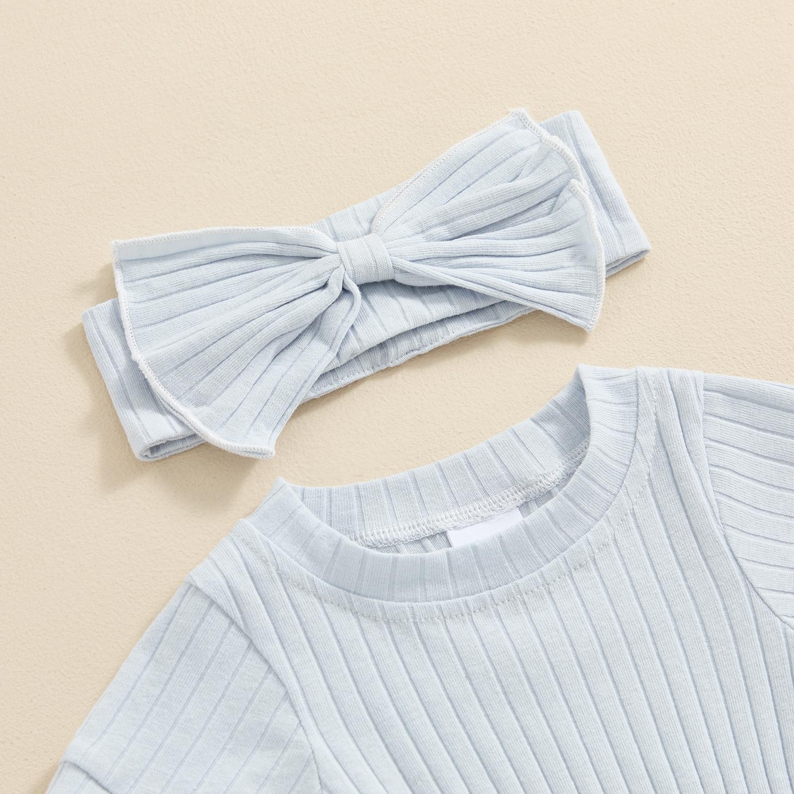 Baby Girl Summer Clothes Ribbed Short Sleeve Romper Solid Color Bodysuits Bow Headband Outfit Newborn Girl Jumpsuit Baby Girl Summer Clothes Ribbed Short Sleeve Romper Solid Color Bodysuits Bow Headband Outfit Newborn Girl Jumpsuit