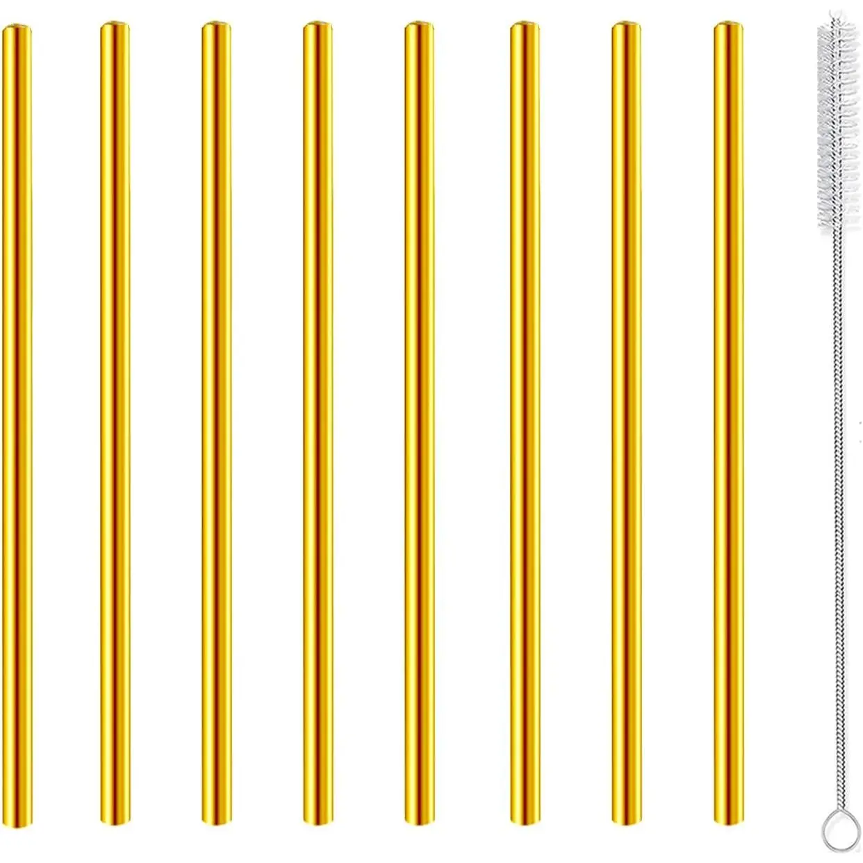 Short  Straws, Metal Stainless Steel  Small Mini Coffee Stir Drinking Straw for Party Accessories Mason Jar Tumbler Juice Box  Coffee Mocktails Mojito Drinks with Brush,  8 count
