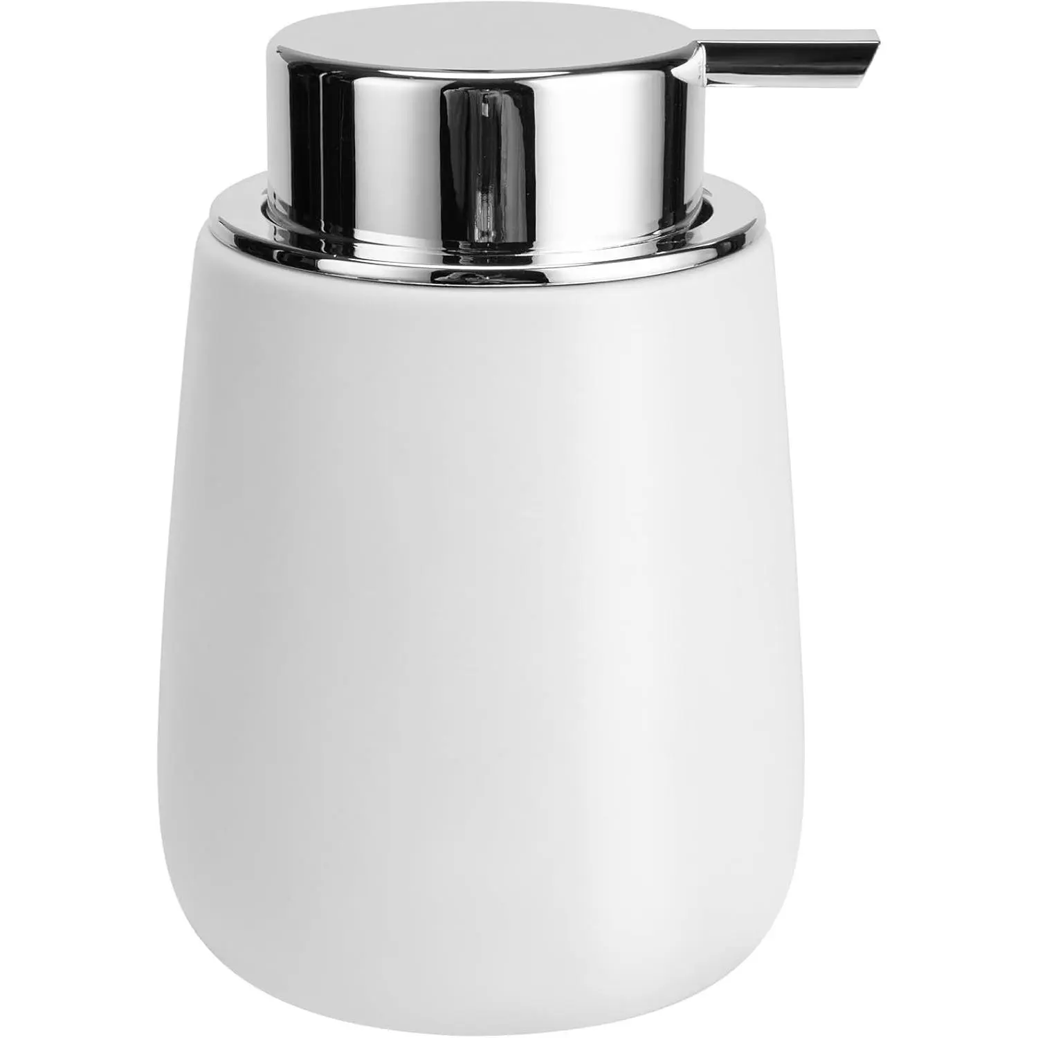 12 oz Minimalist Oval Ceramic Soap Dispenser with Easy-to-Press Pump, Plastic Bottle for Hand Lotion, Liquid Soap, Shampoo in Bathroom, Kitchen, Bathroom Accessories