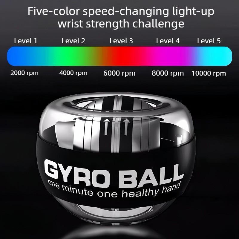 Wrist Ball Fifth Order Color Change Exercise Wrist Arm Self-Start Decompression Metal Mute Centrifugal Fitness Gyro Grip Ball