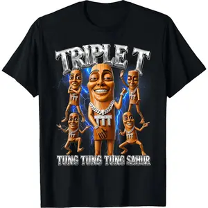 Tung Tung Tung Sahur Brainrot Meme Shirts Triple T T-Shirt Funny Graphic Tees