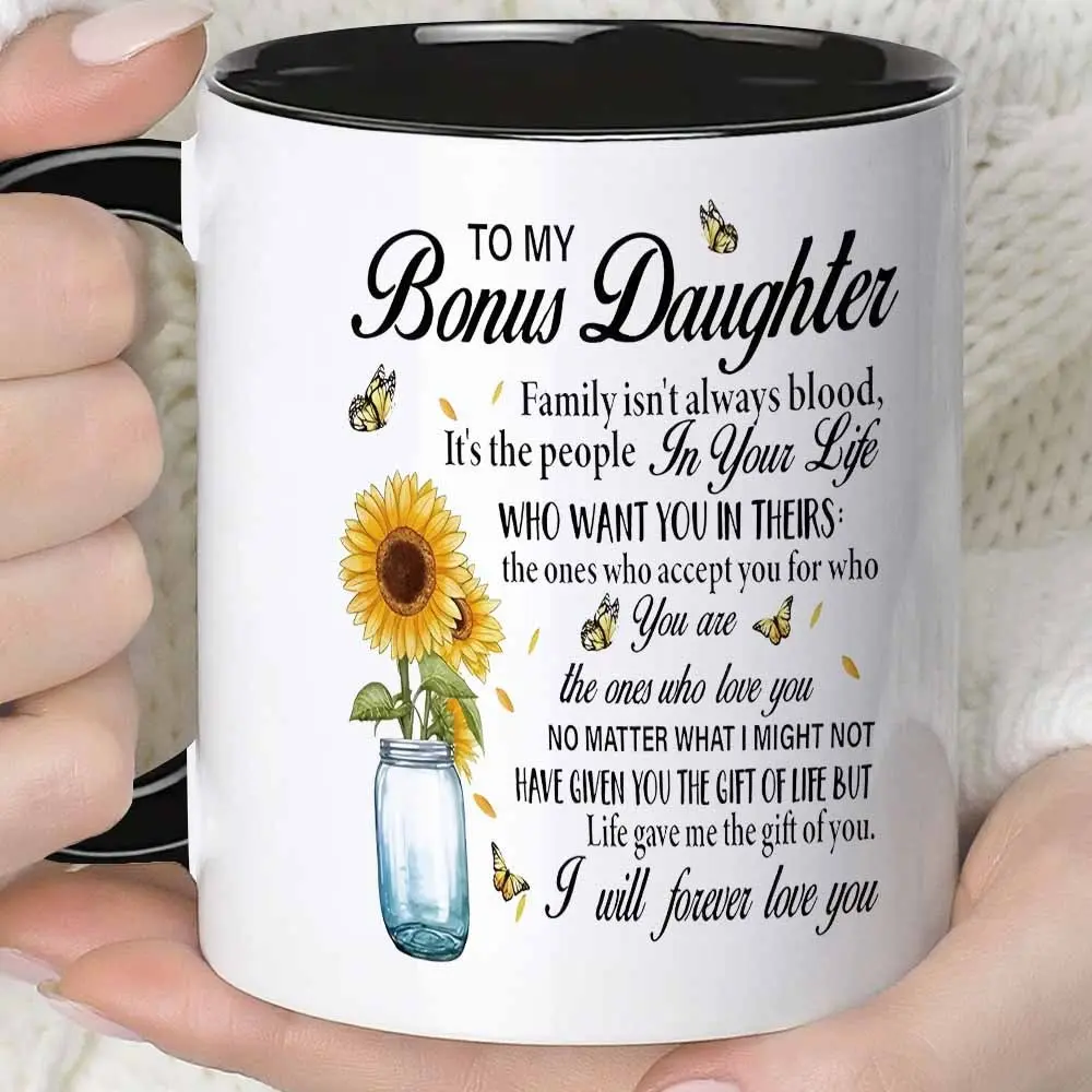[Fun Gift] 1pc Novelty Bonus Daughter Sunflower Mug Coffee Cup Juice Cup 11OZ360ml Fun Gift