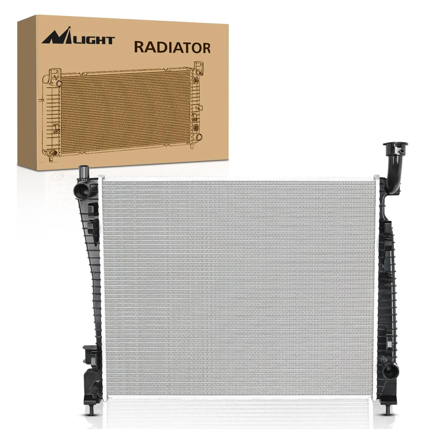 Nilight Aluminum Core Radiator - Leak-Tested, Heat Dissipation, Precision Fold Performance Replacement for Dodge Durango 2011-2020, Jeep Grand Cherokee 2011-2020 3.6L V6, 5.7L V8, 6.4L V8 AWD/RWD OEM Compatible, Abs, 13200C