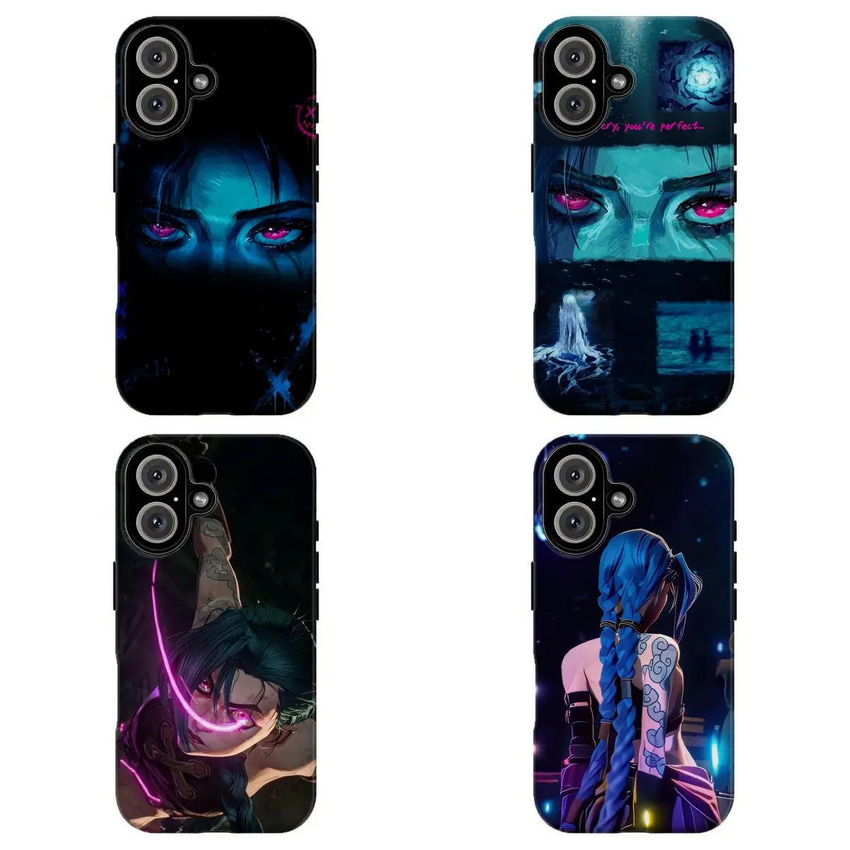 Arcan3 Jinx Phone Case|Trendy Neon Art Print Shockproof Case For iPhone 17 Pro Max 16 15 14 13 12 11 for Samsung S21 S22 S23 S24 S25 S26 Phone Case|Tough Phone Case|gift for him for her|Best Gift