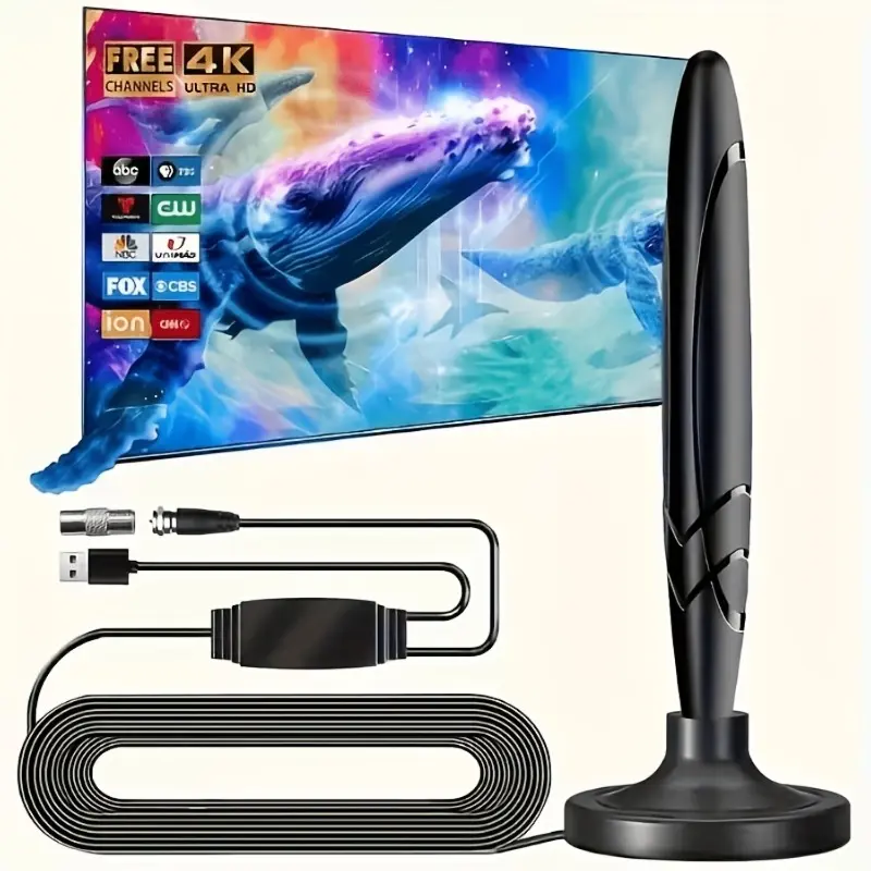 2026 New Upgraded Version 1080P/4K 360° TV Antenna for Local Channels,Digital Indoor HD Antennas with Strong Magnetic Base, Easy Installation