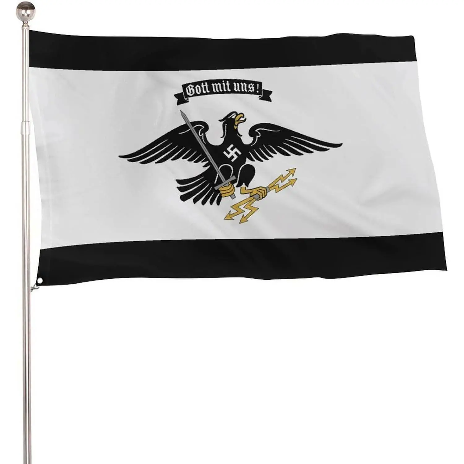 Free State of Prussia Service Flag, 115D Polyester, 5x3 Ft Lightweight Banners with 2 Metal Eyelets
