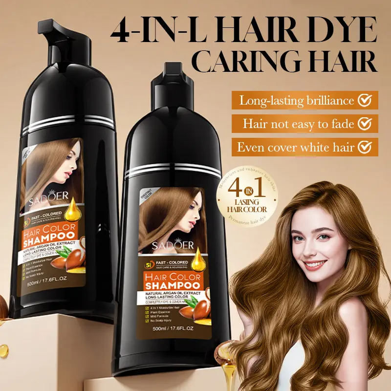 Moroccan Argan Oil Hair Color Cream 3 Colors ,Black Chestnut Coffee Brown, At Home DIY Hair Dye Nourish Smooth Dry Hair for Women & Men