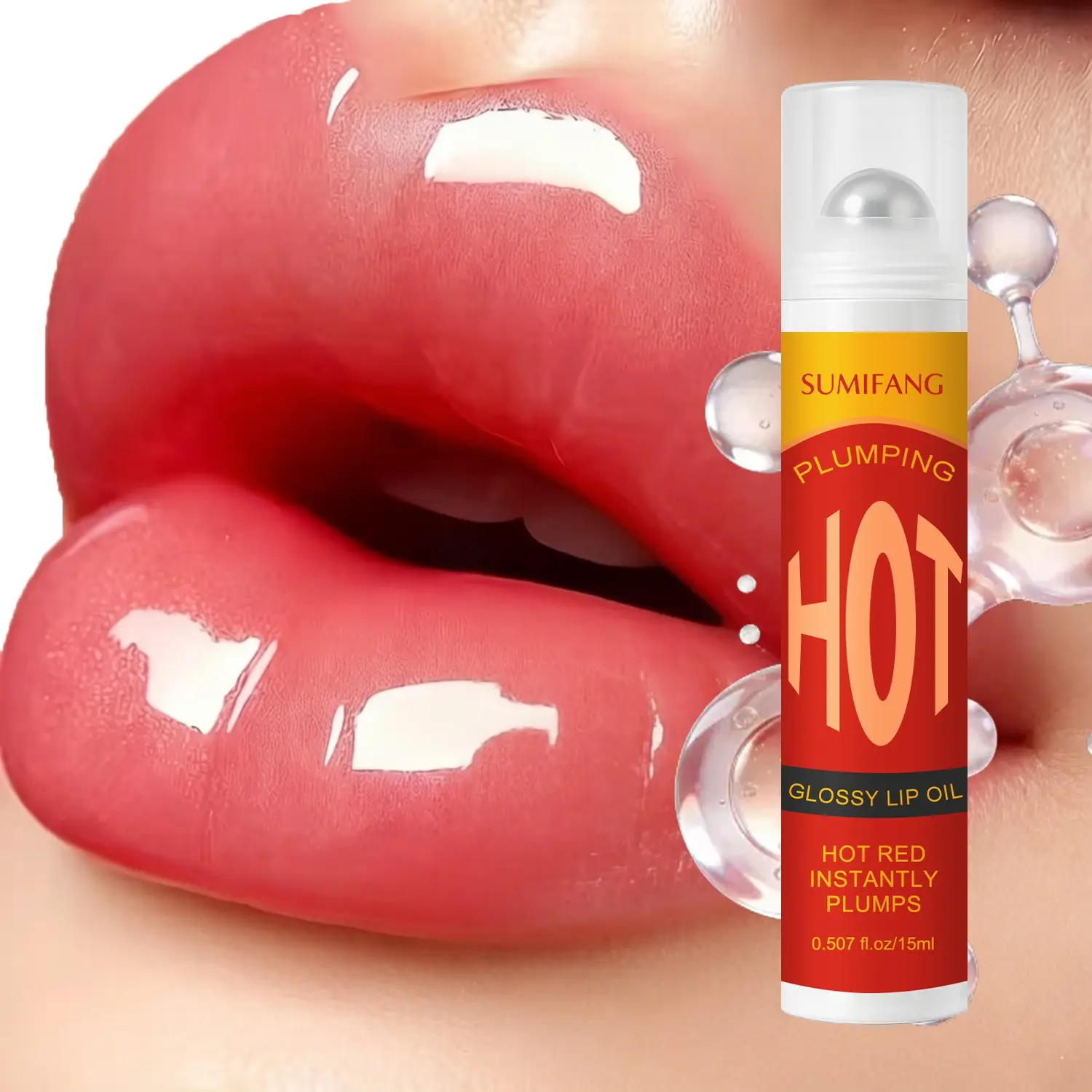 Rollerball Lip Care Essence, Long-Lasting Moisturizing Lip Balm, Deep Nourishment for Dry Lips, Brightens Lip Color, Reduces Fine Lines, Lip Oil Serum