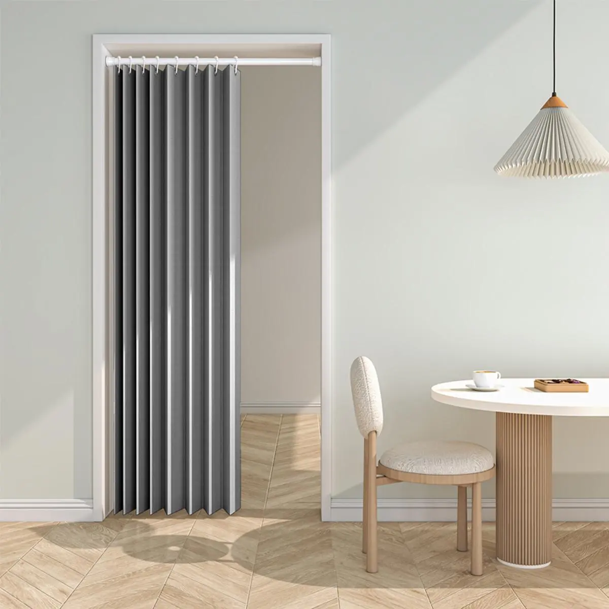 Modern Style Door Curtain, Window, 1 Piece Casual Folding Door Curtain, Plain Door Curtain, Door Shade For Home Living Room Bedroom