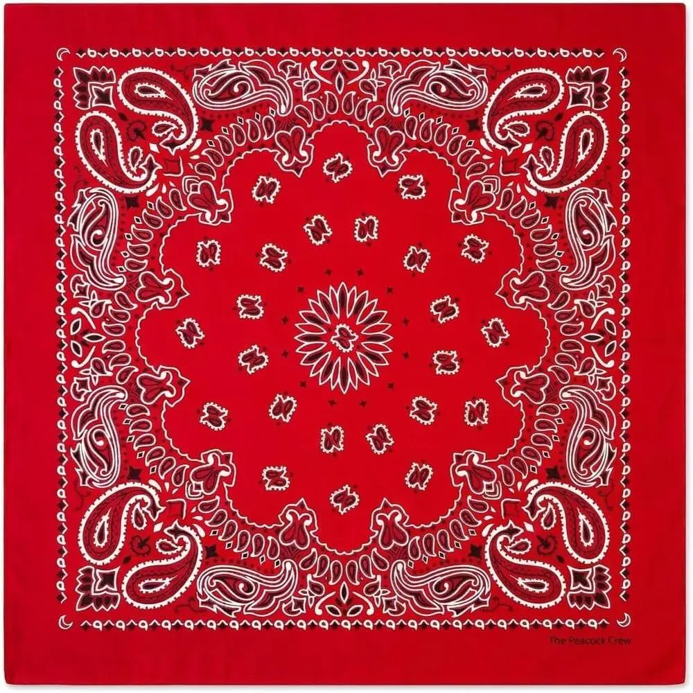Premium Soft Cotton Bandana with Designer Paisley Print, 22x22 Inch Double-Sided Head Scarf for Men and Women, Casual Daily Wear, Female, Colorful Paisley, Designer Bandanas, Double Sided Printed, Machine Washable