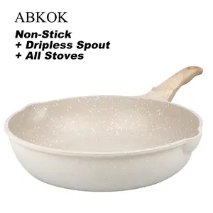 Non-Stick Cast Aluminum Frying Pan, 26cm/24cm/20cm, Suitable for All Stoves, Essential Kitchen Utensil for Home Cooking