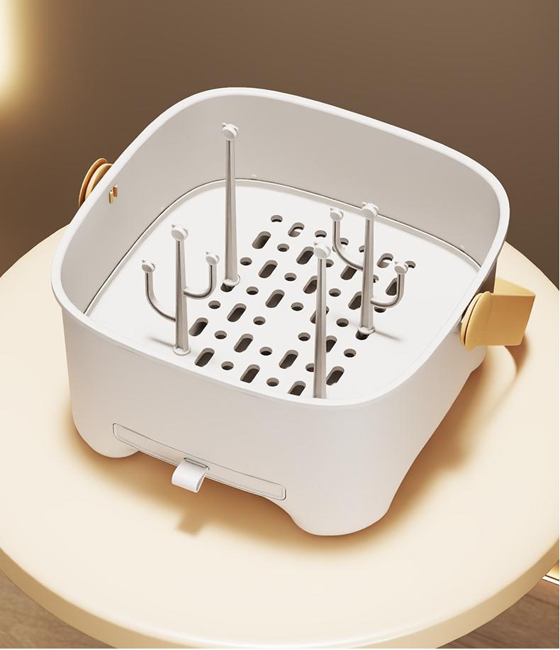 Portable Lid Baby Bottle Box Food Grade Material Dustproof Insectproof Baby Supplies Storage Box Draining Baby Bottle Box removable drip tray
