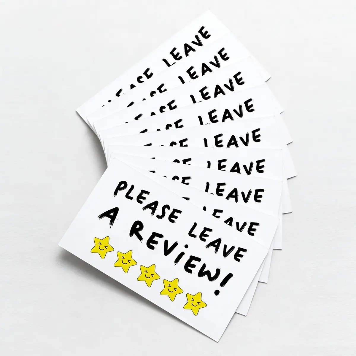 50/100 Mini Business Thank You Cards, Includes English Review Prompt, Ideal for Small Businesses, Individual Shops, Online Stores