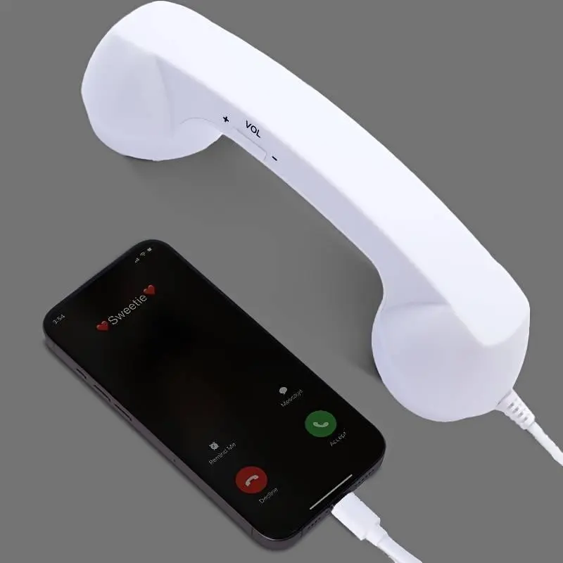 Vintage Wired Phone with Type-C Interface, Retro Landline for iPhone Android Smartphones, Comfortable Grip, Fashionable Mobile Accessory ()