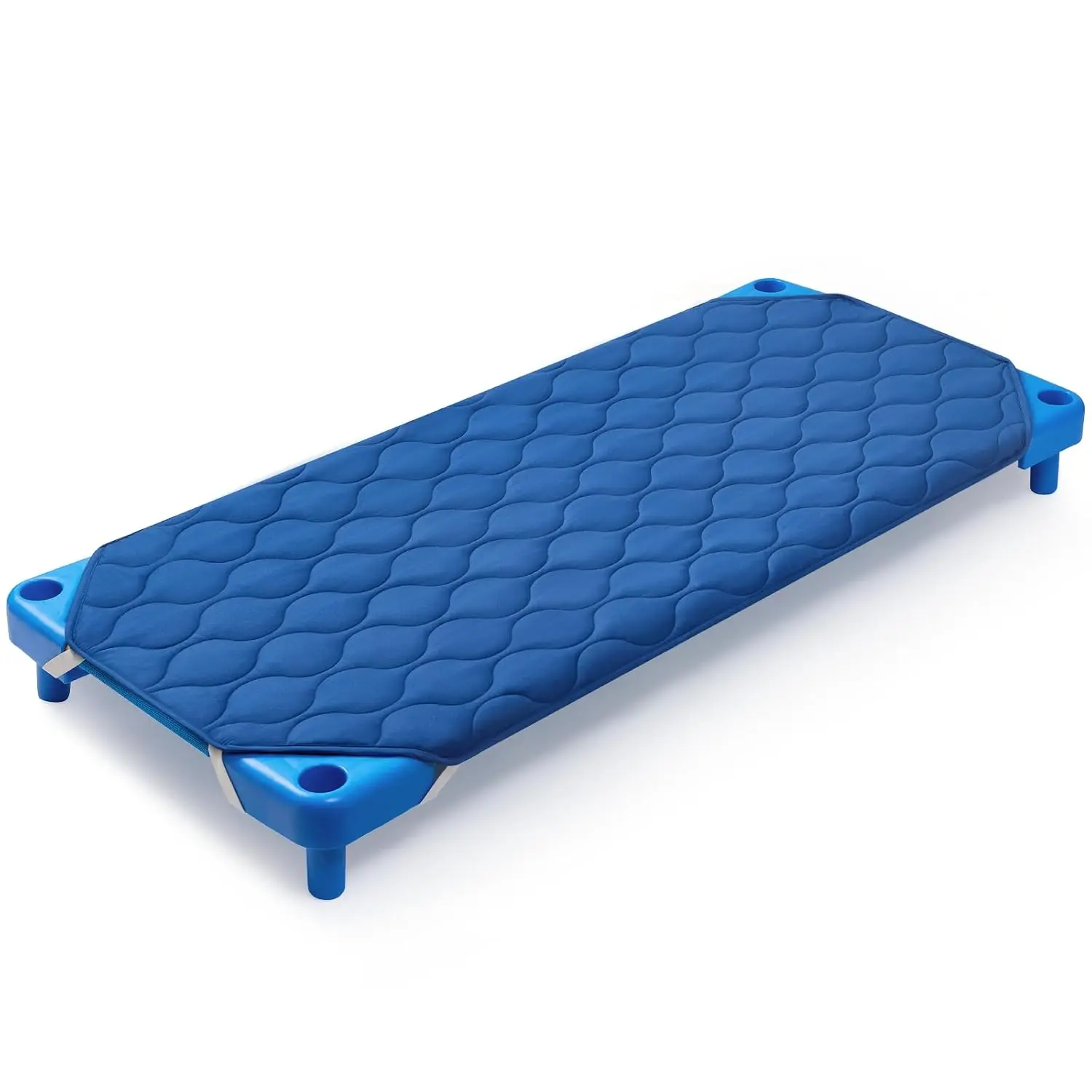 Quilted Daycare Cot Nap Mat Only, for Boys, Girls, Soft & Breathable, Gentle on Skin, & for Standard Cozy Nap Time, Fits 23″ x 51″ Standard Preschool Cot - Navy