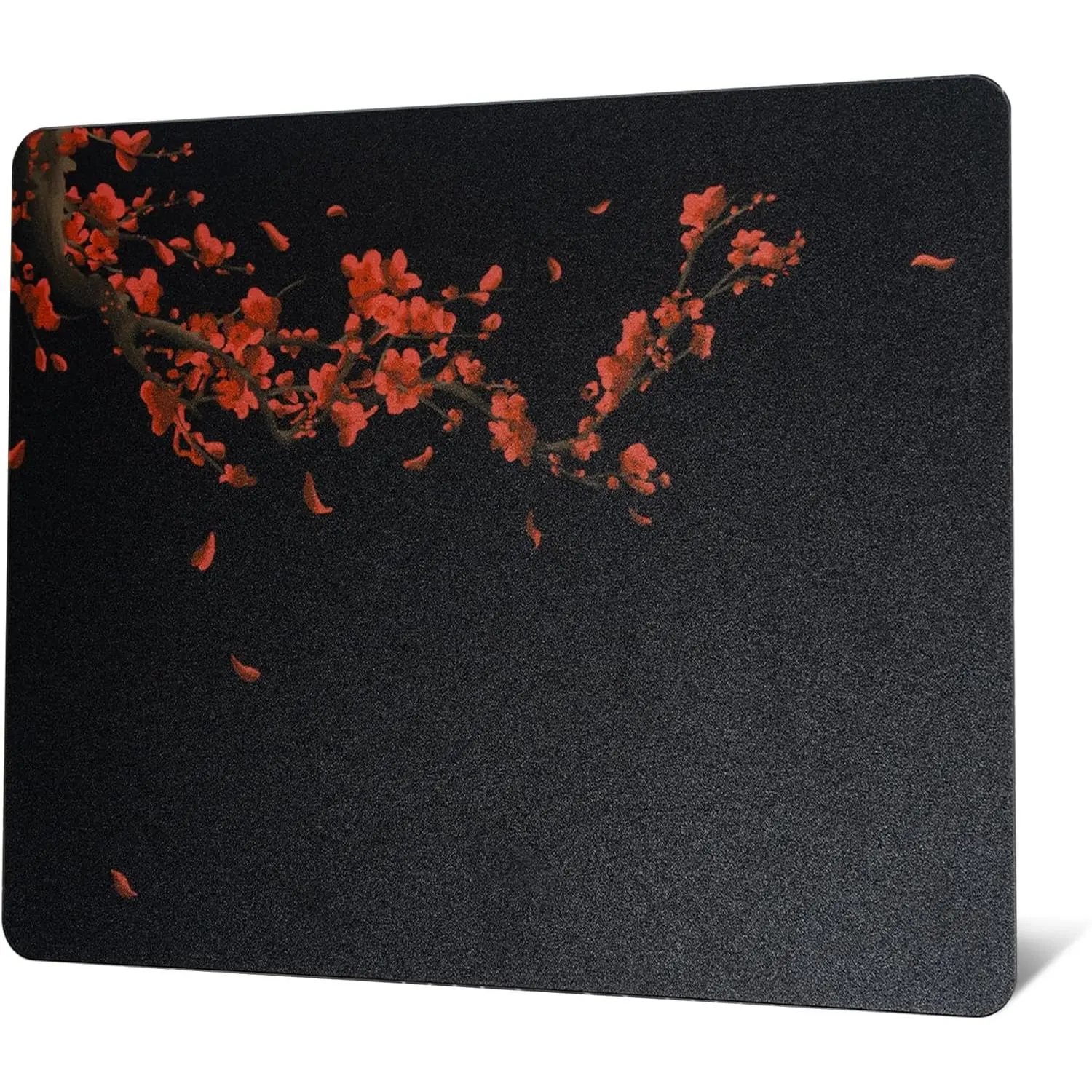 XVX Synthetic Glass Gaming Mousepad - Black Plum Blossoms Hard Large Mat (16.2x12.2"), Professional Desk Accessory with Enhanced Precision and Speed, Glass Mousepad, Precision Speed