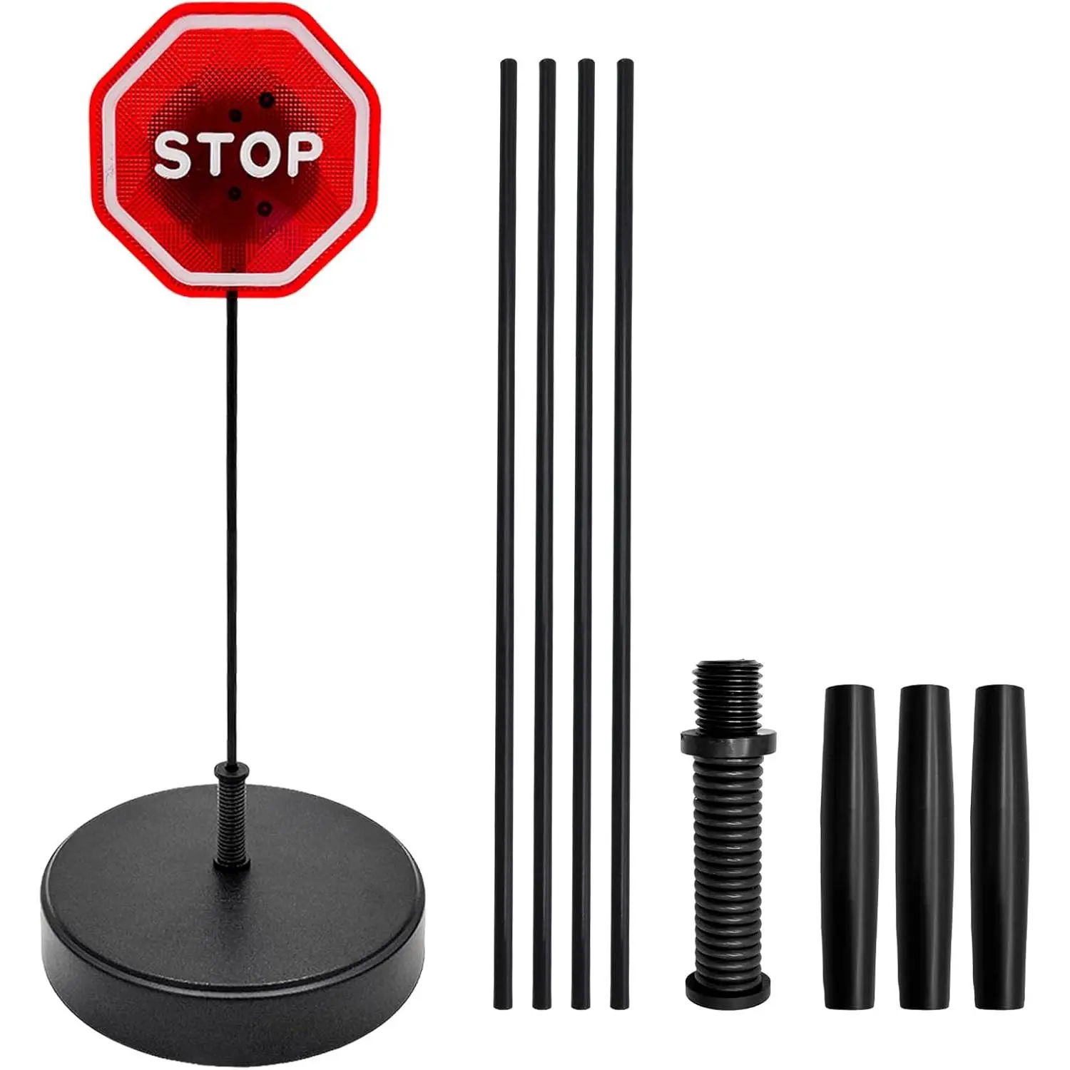 LED Light Parking Stop Sign, Adjustable Height Automotive Garage Flashing Warning Sign, Smart LED Parking Assistant Stop Signs for Sendans Trucks SUVs, Car Accessories