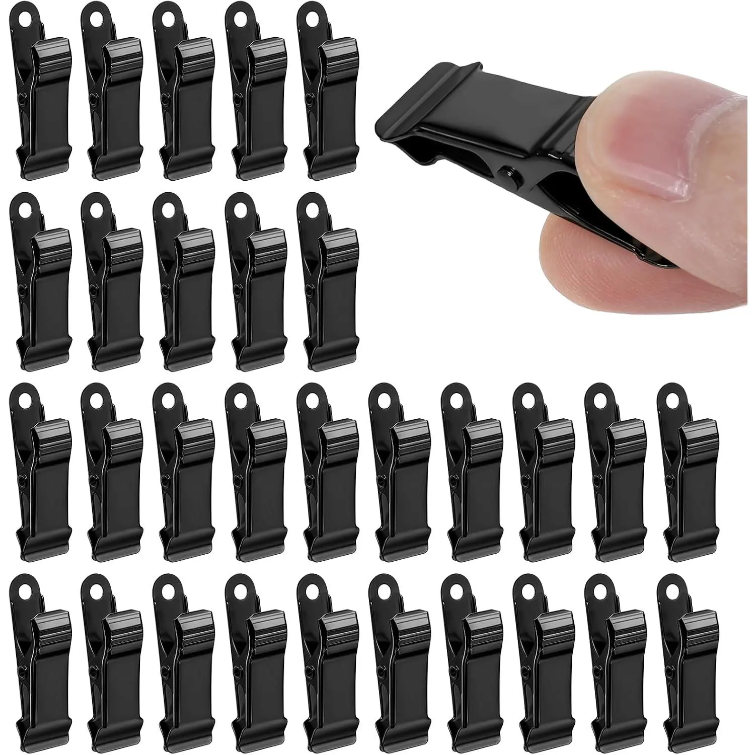 30 count Mini Clips for Crafts, 1.58 Inch X 0.5 Inch Metal  Clamps | Black Sturdy Spring Clips,  Crocodile Clips for Wires Photo Snacks Paper Christmas DIY Decoration