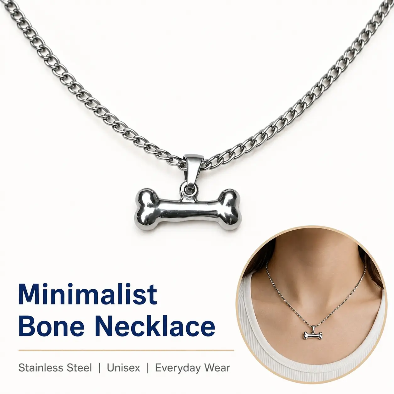 Gothic Puppy Bone Pendant Necklace for Men and Women, Punk Street Style, Unique Fashion Jewelry, Perfect for Parties and Gatherings, Gothic Mystery Jewelry, Chain Necklace, Fashion Accessory Necklace-YY0
