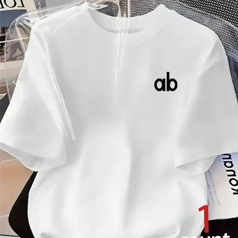 Women's Fitted Minimalist Graphic Tee - Casual Crewneck, Short Sleeve Printed Top, Soft Comfortable Summer Sports Streetwear for Party, Everyday, Festival Use