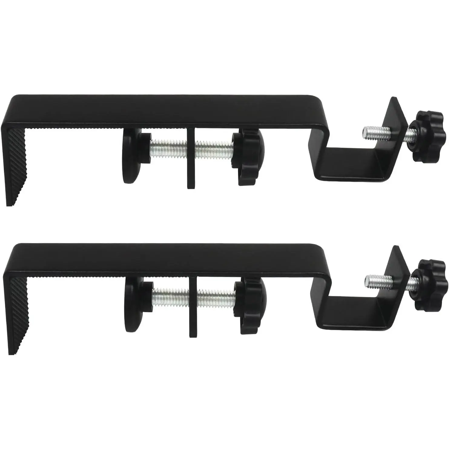Outside Integrated Blind Curtain Rod Bracket Accessories, 1.3 - 2.3 inches Wide Track, Tool - Free & Drill - Free, with Installation Guide and Curtain  Buckle (Black, 2 count)