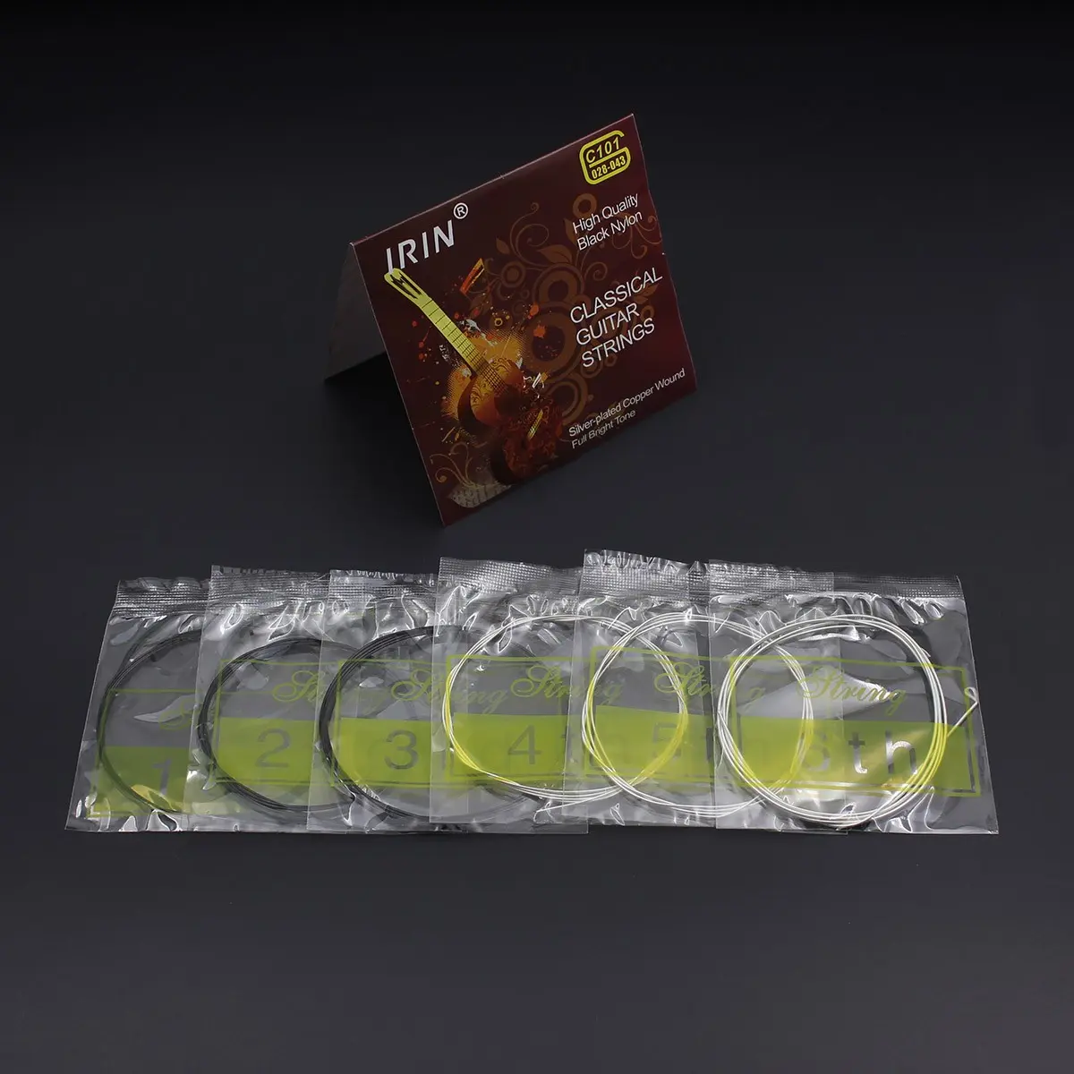 Classical Guitar Strings Nylon - High Quality Classical Nylon Strings Coated in Silver - 6 Guitar String Set