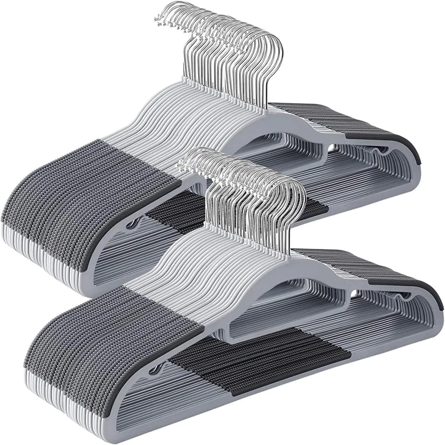 Plastic Clothes Hangers 50 Pack, Slim Space Saving Hangers with Anti-Slip Grip, 16.5 Inch Non Slip Coat Hangers with 360° Swivel Hooks for Shirts, Pants, Jackets & Closet Organization
