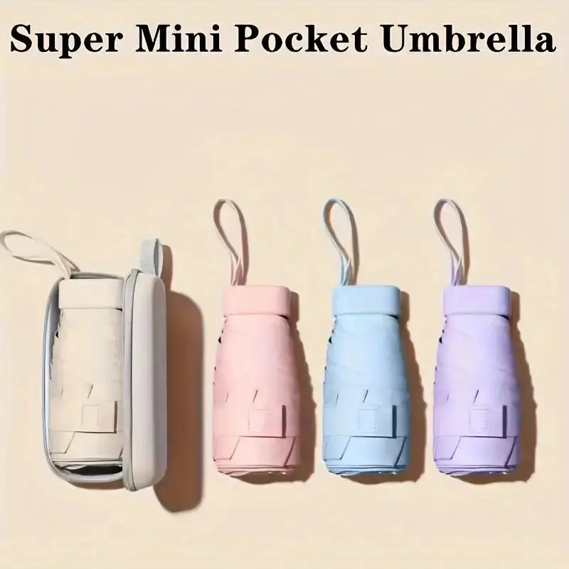 [Mini Umbrella] Mini Pocket Umbrella | For Sun and Rain, Six-fold Design, Portable Foldable Umbrella, Lightweight and Fashionable, Sun Protection UV Protection, Automatic Folding Umbrella
