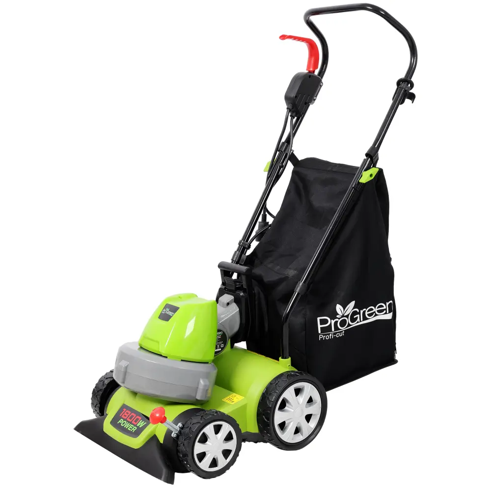 3-in-1 Leaf Blower Vacuum Mulcher with 3-in-1 Functionality - 1600W 2.2HP, 110V/60hz, 15.4" Working Width, 4-Fold Height Adjustment, Cable Strain Relief, for Garden Lawn (Green), Three-In-One Functionality, Vac & Blow
