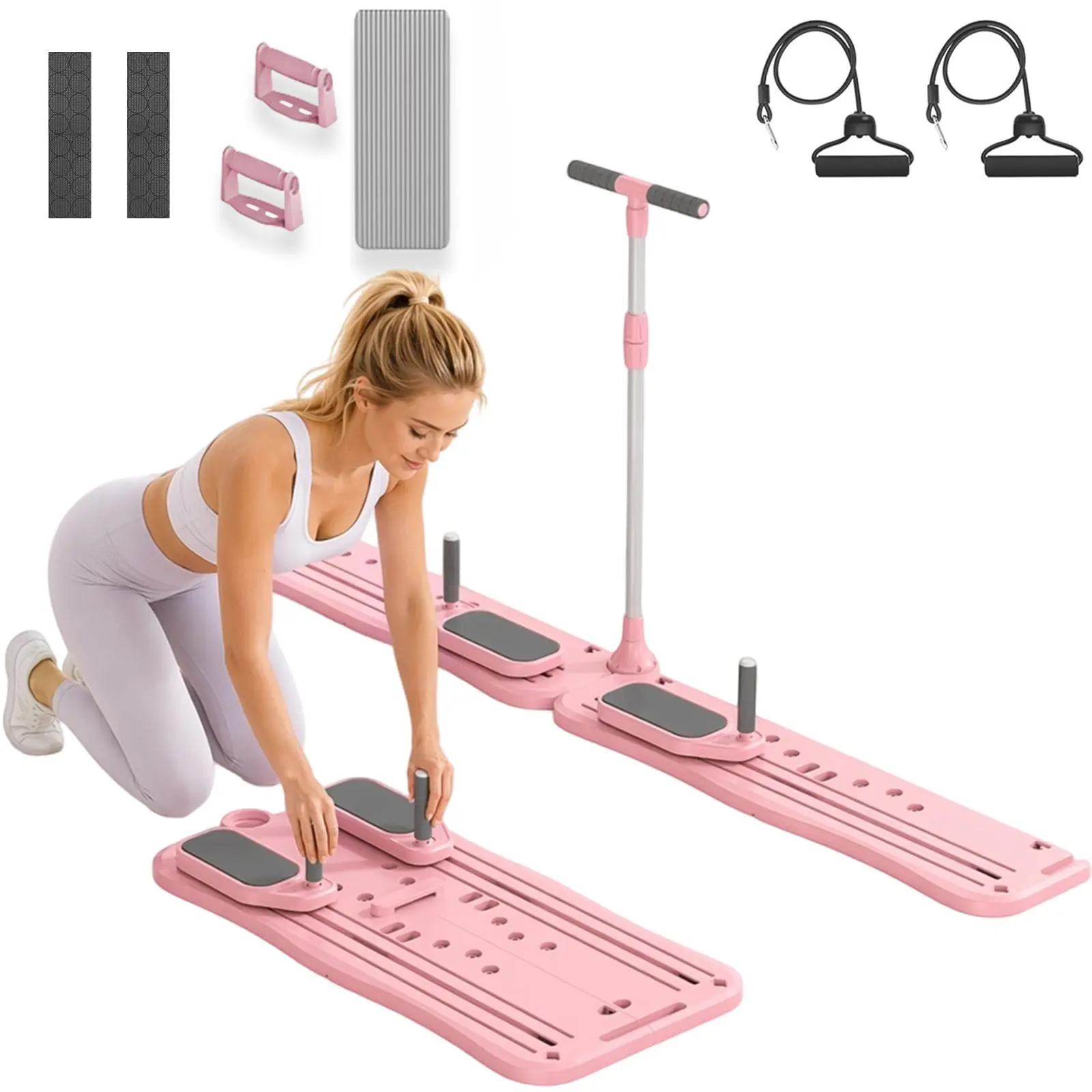 4-in-1 Compact Foldable Lightweight Pilates Board, Multi-Functional Core Training Tool for Home Gym Ab Workouts